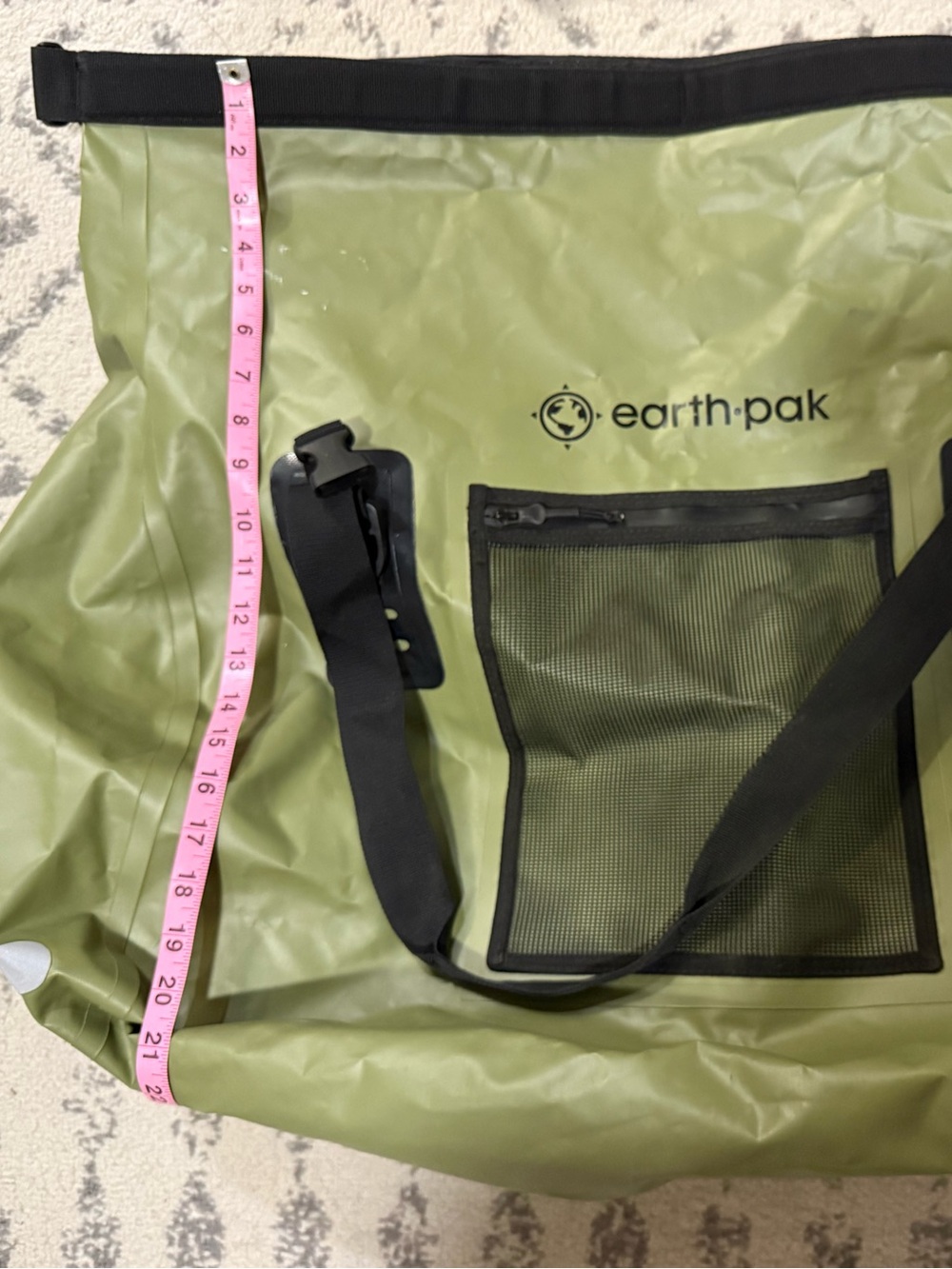 Olive Green Waterproof Travel Duffel Bag - Picture 4 of 6